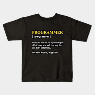 Programmer Tech Support Definition Shirt Funny Computer Nerd Meaning Kids T-Shirt